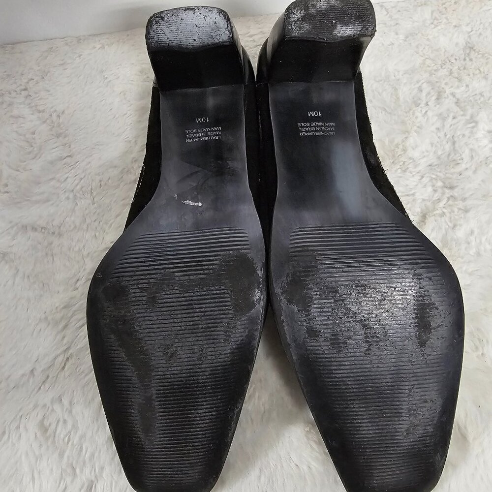 Matisse Pumps Black Suede Embroidered Goth Grunge Boho 10M - Picture 13 of 16